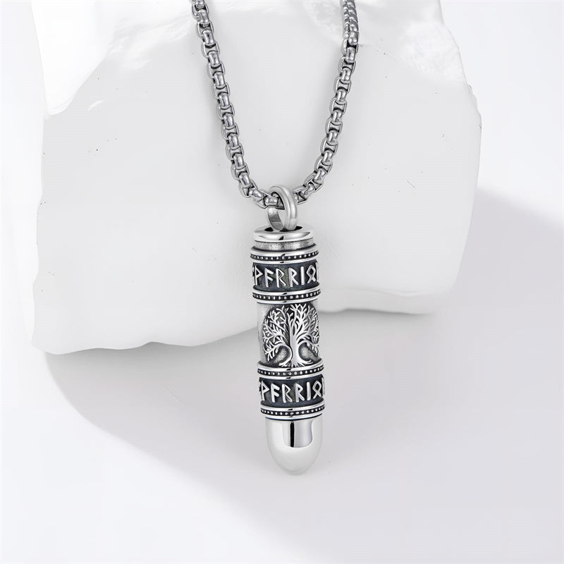 Sterling Silver Bear Lion Eagle Compass Tree of Life Bullet Urn Necklaces for Ashes