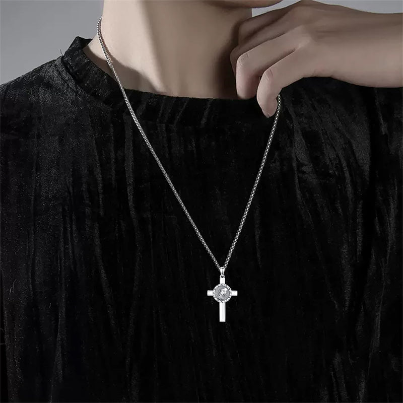 Sterling Silver 12 Constellation Cross Pendant Necklace