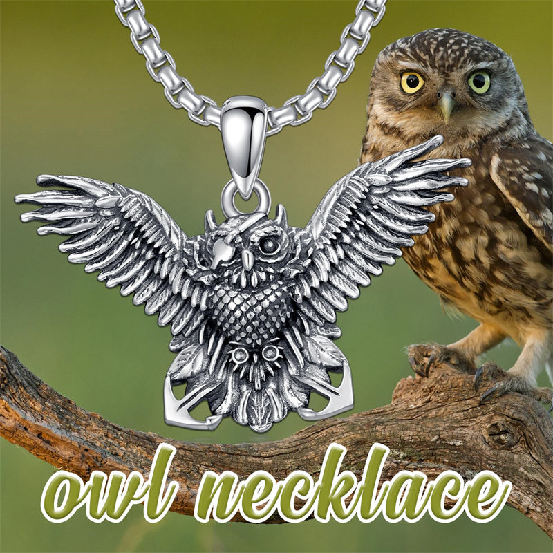Sterling Silver Lion Tiger Satanic Goat Owl Scorpion Eagles Deer Pendant Necklace for Men