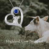 Sterling Silver Highland Cow Pendant Necklace