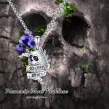 Sterling Silver Memento Mori Gothic Skull Amulet Pendant Necklace for Men