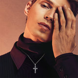 Sterling Silver Cross Sword Pendant Necklace