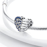 Sterling Silver Guardian Heart with Engraved Charm Beads