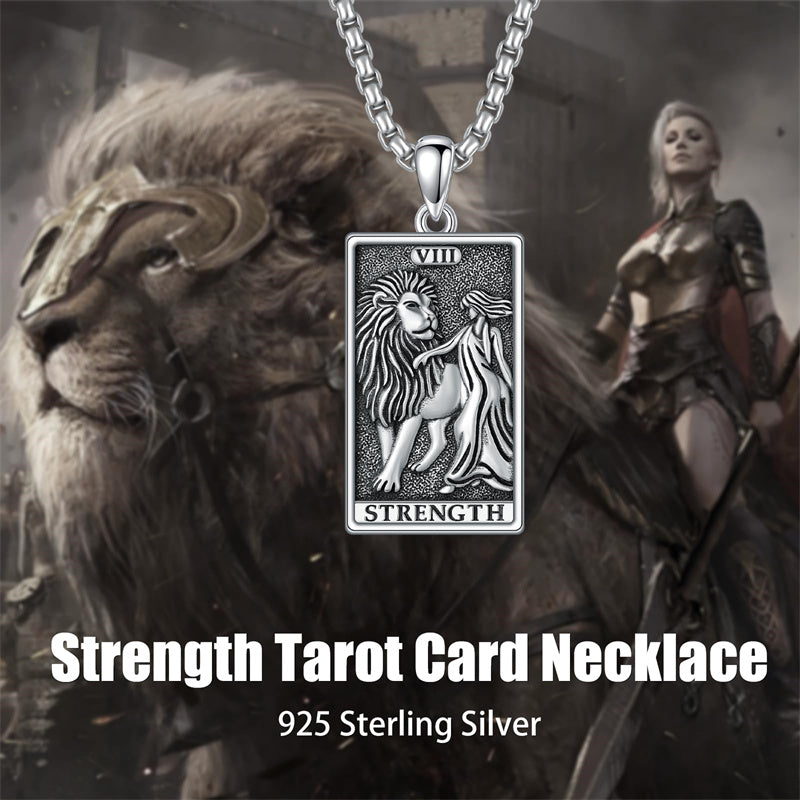 Sterling Silve Sun Moon Star Strength Lovers Death Devil Fool Tarot Card Pendant Necklace