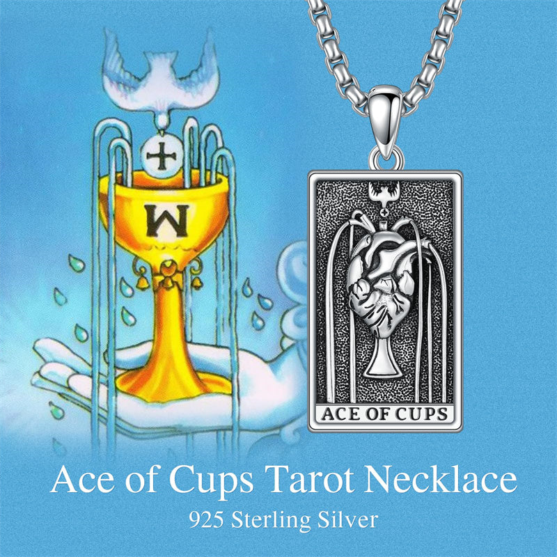 Sterling Silve Sun Moon Star Strength Lovers Death Devil Fool Tarot Card Pendant Necklace