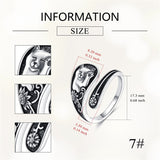 Sterling Silver Cat Adjustable Spoon Ring for Women