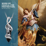 Sterling Silver Crystal Saint Michael Saint Christopher Guardian Angel Guadalupe Pendant Necklace