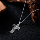 Sterling Silver Marines Cross Pendant Necklace for Men