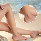 Sterling Silver Personalized Filigree Turtle Orca Whale Single Layer Anklet Bracelet