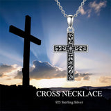 Sterling Silver Filigree Cross Pendant Necklace for Women
