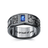 Sterling Sliver Personalied Engraved Birthstone Graduation High School Rings