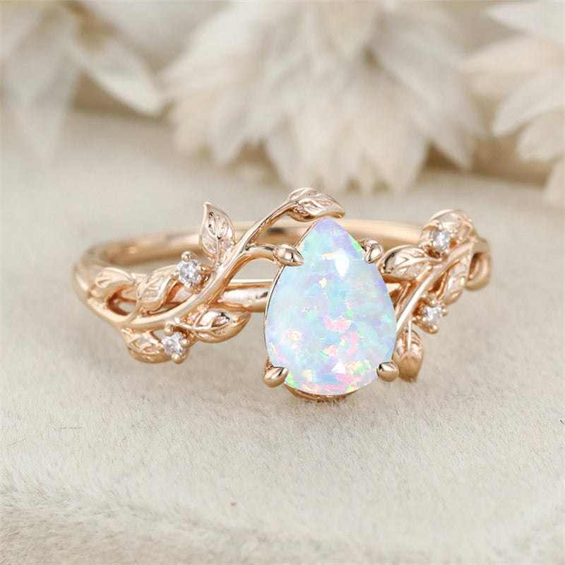 Sterling Silver 10K 14K 18K  Gold Pear Gemstone Vintage Engagement Wedding Promise Anniversary Ring