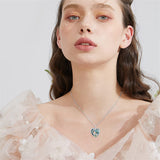 Sterling Silver Personalized Photo Abalone Shell Turquoise Malachite Father Daughter Pendant Necklace