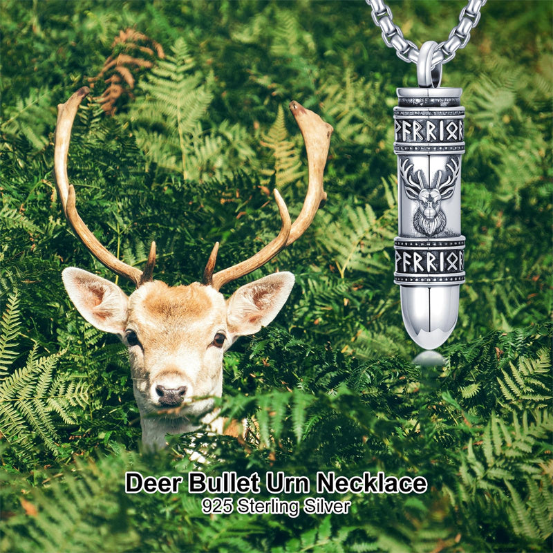 Sterling Silver Bear Lion Eagle Compass Tree of Life Bullet Urn Necklaces for Ashes