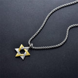 Sterling Silver Star of David Pendant Necklace for Men