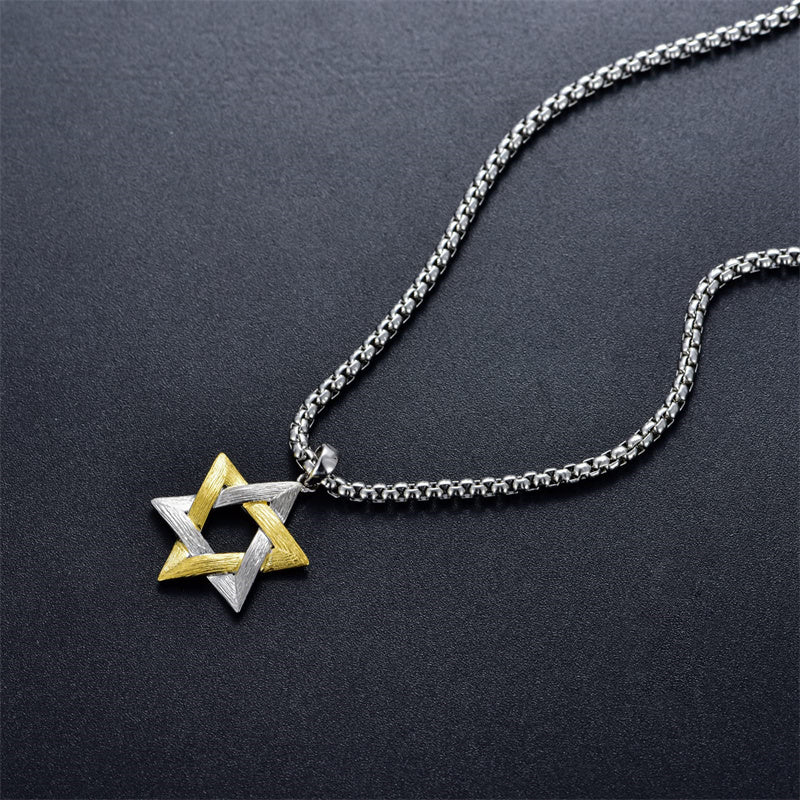 Sterling Silver Star of David Pendant Necklace for Men
