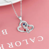 10K 14K 18K Gold Personalized  Birthstone Name Heart Pendant Necklace
