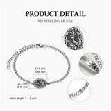 Sterling Silver 12-Month Birth Flower Urn Bracelet for Ashes