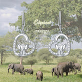 Sterling Silver Elephant Drop Earrings