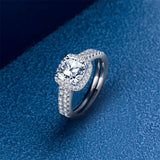 Sterling Silver Moissanite Wedding Ring Set for Women