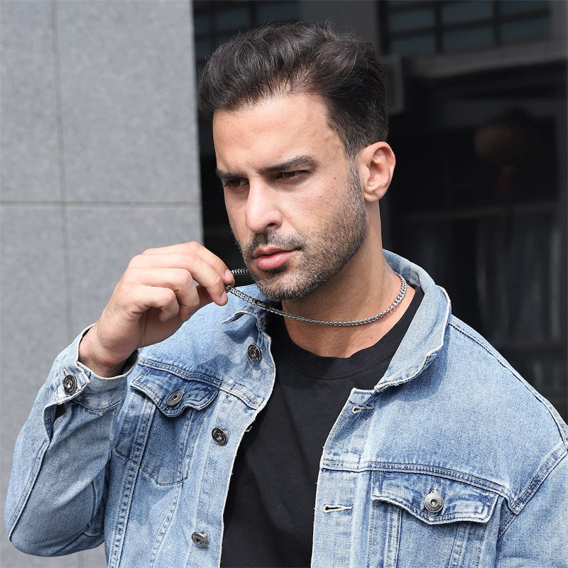 Stainless Steel Personalized Name Pendant Necklace for Men