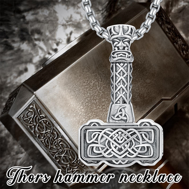 Sterling Silver Thors Hammer Urn Necklace for Ashes
