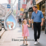 Sterling Silver Moonstone Father-Daughter Pendant Necklace Engraved with I Love You Forever