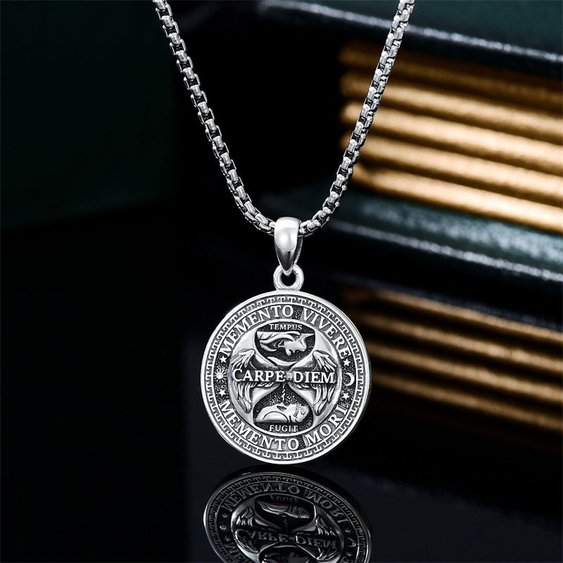 Sterling Silver Carpe Diem Pendant Necklace