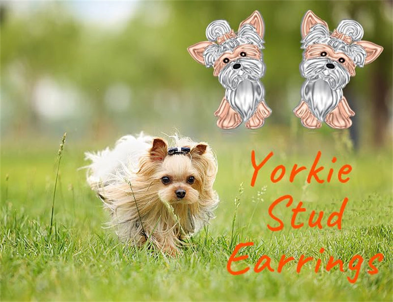 Sterling Silver Yorkshire Terrier Studs Earring