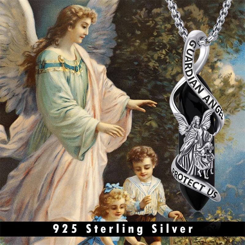 Sterling Silver Crystal Saint Michael Saint Christopher Guardian Angel Guadalupe Pendant Necklace