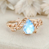 Sterling Silver 10K 14K 18K  Gold Pear Gemstone Vintage Engagement Wedding Promise Anniversary Ring