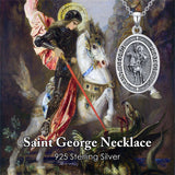 Sterling Silver St Anthony Francis Joseph Peregrine Raphael Sebastian Medal  Protection Pendant Necklace