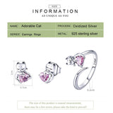 Sterling Silver Cute Cat Adjustable Ring for Women