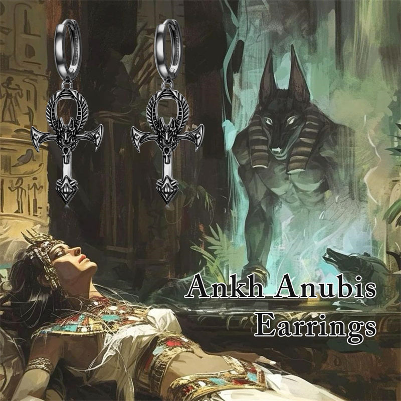 Sterling Silver Ankh Dangle Earrings