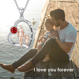 Sterling Silver Father Daughter Heart Pendant Necklace from Dad Gift for Daughter
