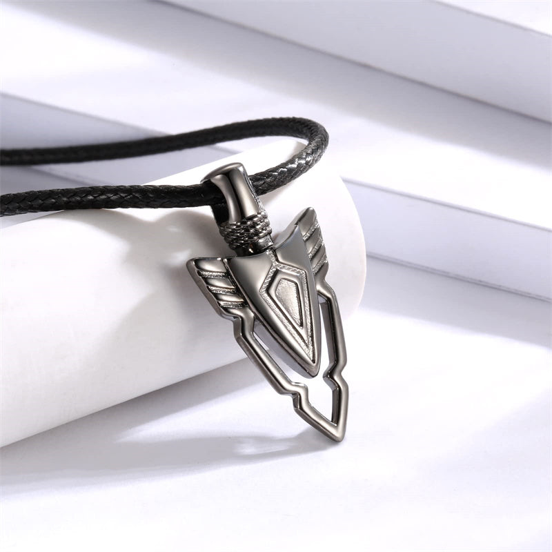 Sterling Silver Arrow Celtic Knot Cross Wolf Urn Necklace for Ashes