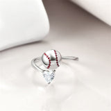 Sterling Silver Baseball Football Volleyball Spinner Ring