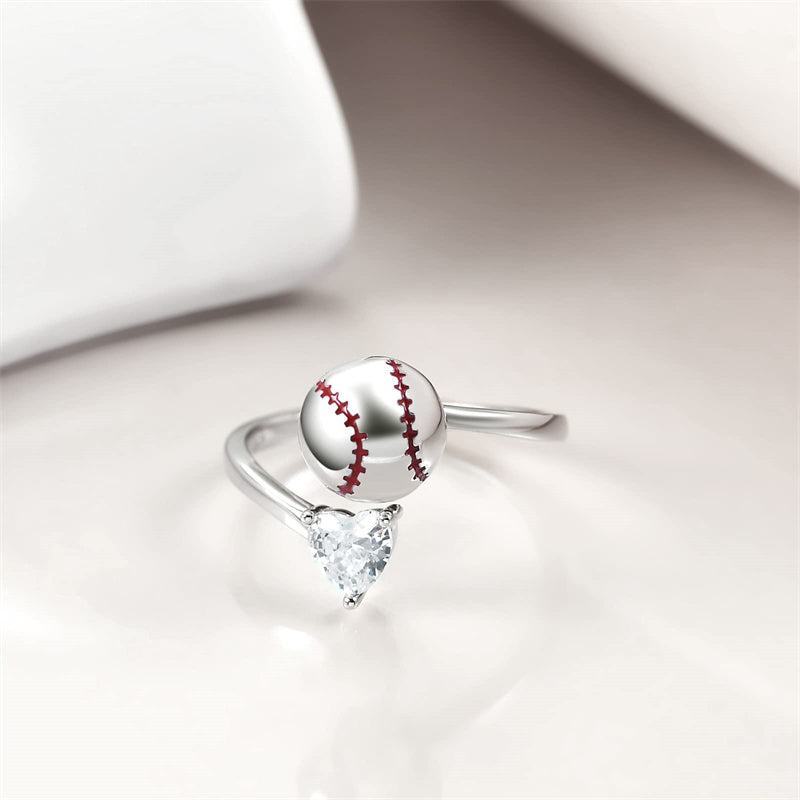 Sterling Silver Baseball Football Volleyball Spinner Ring