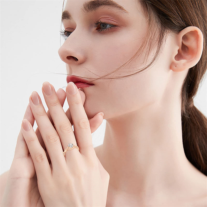 14K Gold 1.3 Carat(cttw) Moissanite Engagement Wedding Ring