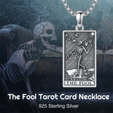 Sterling Silve Sun Moon Star Strength Lovers Death Devil Fool Tarot Card Pendant Necklace