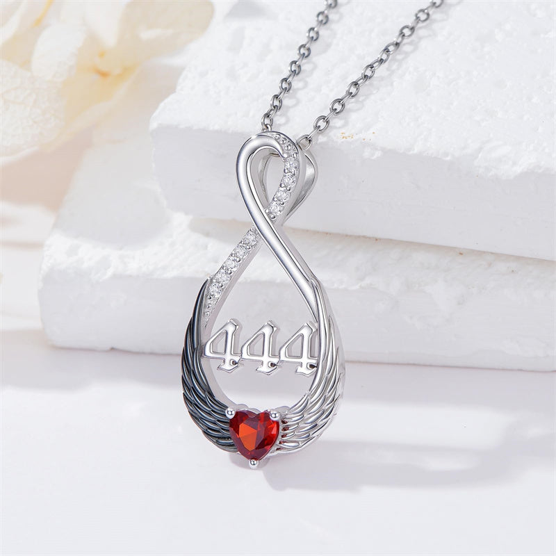 Sterling Silver Infinity Angel Number 444 Pendant Necklace