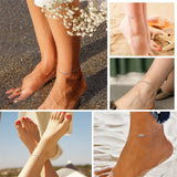 Sterling Silver Evil Eye with Cross Single Layer Anklet