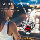 Sterling Silver Heart Opal Tree of Life Urn Necklace for Ashes