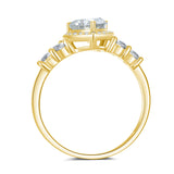 10K Gold 14K Gold 18K Gold  Heart-Cut Moissanite Halo Engagement Rings