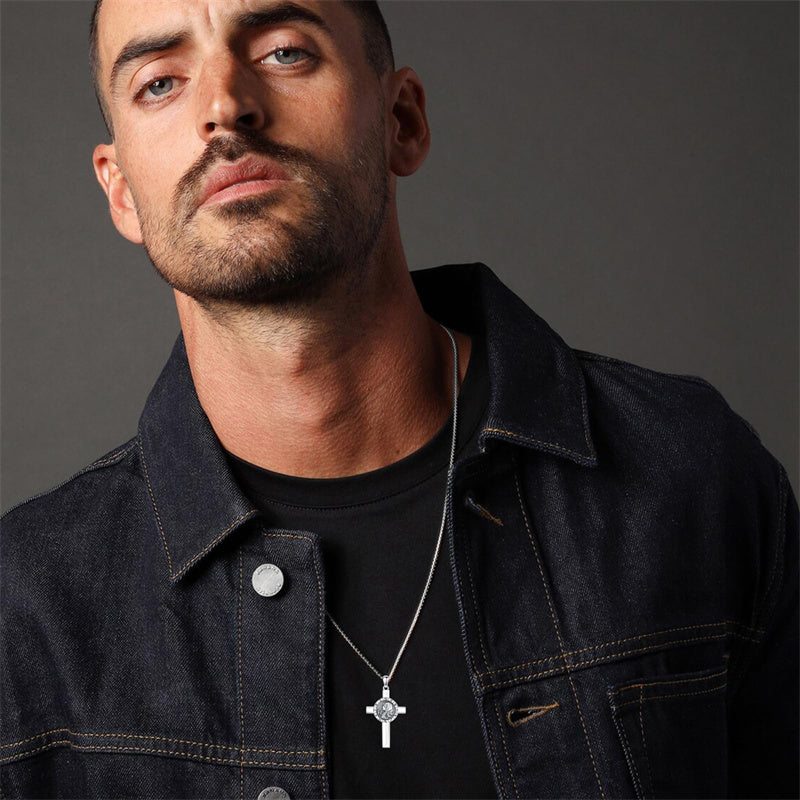 Sterling Silver 12 Constellation Cross Pendant Necklace