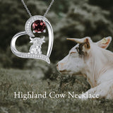 Sterling Silver Highland Cow Pendant Necklace