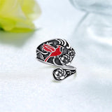 Sterling Silver Hummingbird Butterfly Bee Red Cardinal Pink Flamingo Adjustable Spoon Ring