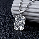 Sterling Silver Islamic Allah Religious Pendant Necklace