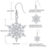 Sterling Silver Snowflake Dangle Earrings