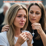 Stainless Steel Personalized Engraved Birthstone Cross Urn Necklace